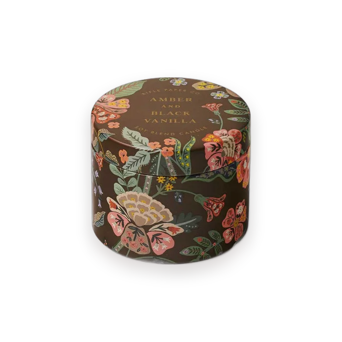 Rifle Paper Co. Tin Candle - Amber and Black Vanilla